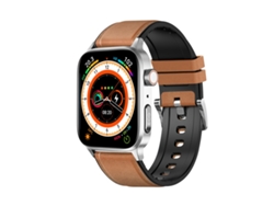Reloj inteligente profesional con pantalla TFT de 1,85 pulgadas y correa de cuero, dispositivo médico, ECG TI (marrón)