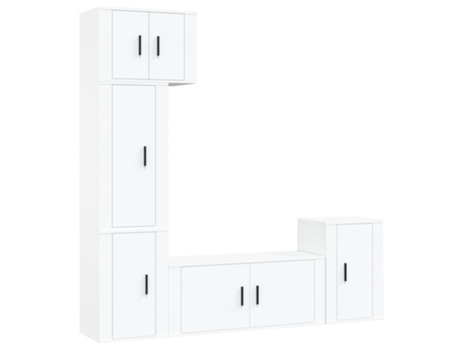 Conjunto 5 de muebles para TV VIDAXL madera contrachapada blanco