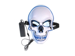 Máscara LED con forma de calavera y 3 modos de luz azul