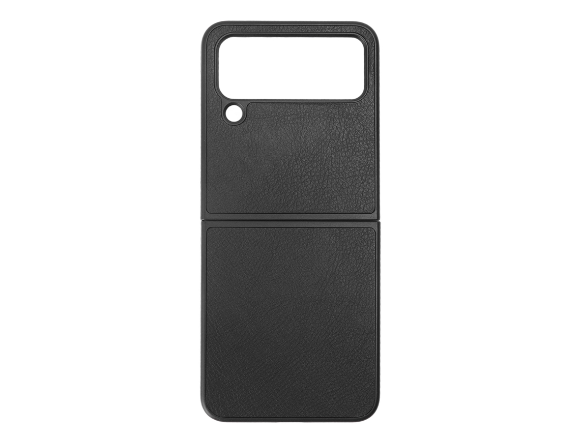 Capa De Couro Para Galaxy Z Flip 4 Tela Dobrável Resistente A Arranhões Protetora Anti Poeira Com Amortecimento Preta