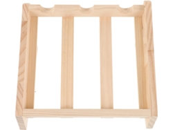 Botellero De Madera Natural Para 3 Botellas, Organizador De Vino Compacto