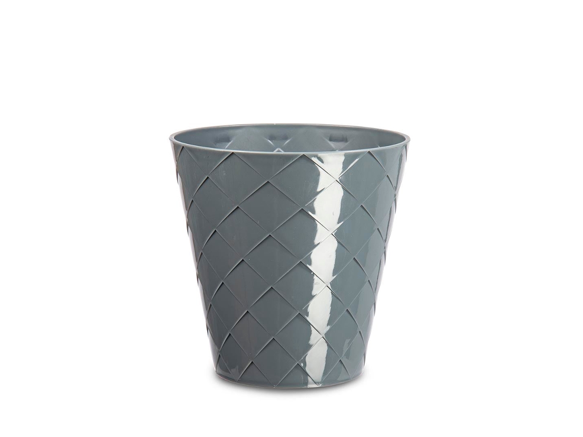 ARECA Palm - Maceta Redonda Decorativa 16 cm con Textura Gris