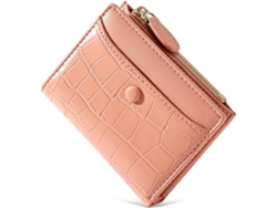 Cartera de mujer con estampado de piedras - Monedero delgado y elegante - Rosa