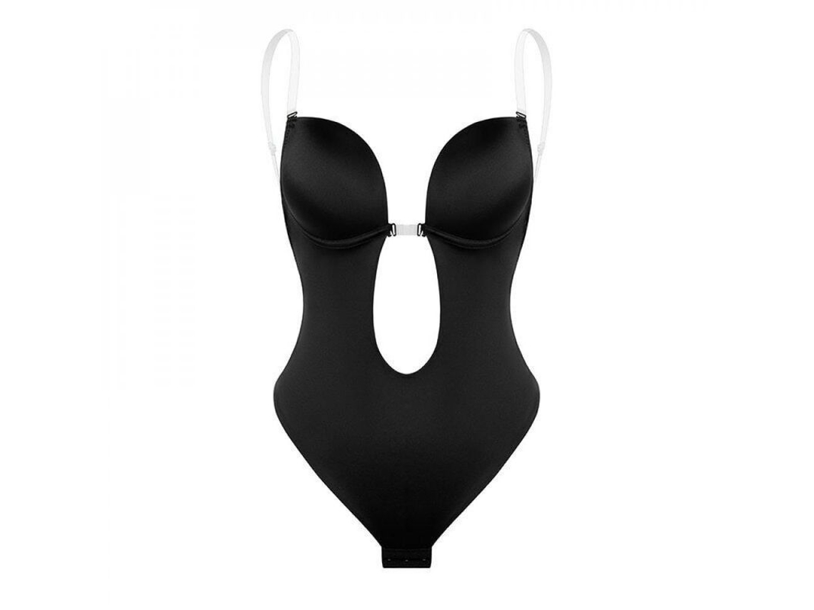 2026-body Moulant Femme Sans Bretelles Sans Dos Uk Col V Plongeant Sangle Ajustable Tanga Pxz M Negro
