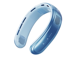 Ventilador De Cuello Silencioso Recargable Por Usb Con Cinco Núcleos Ajustables, Portátil, Azul.