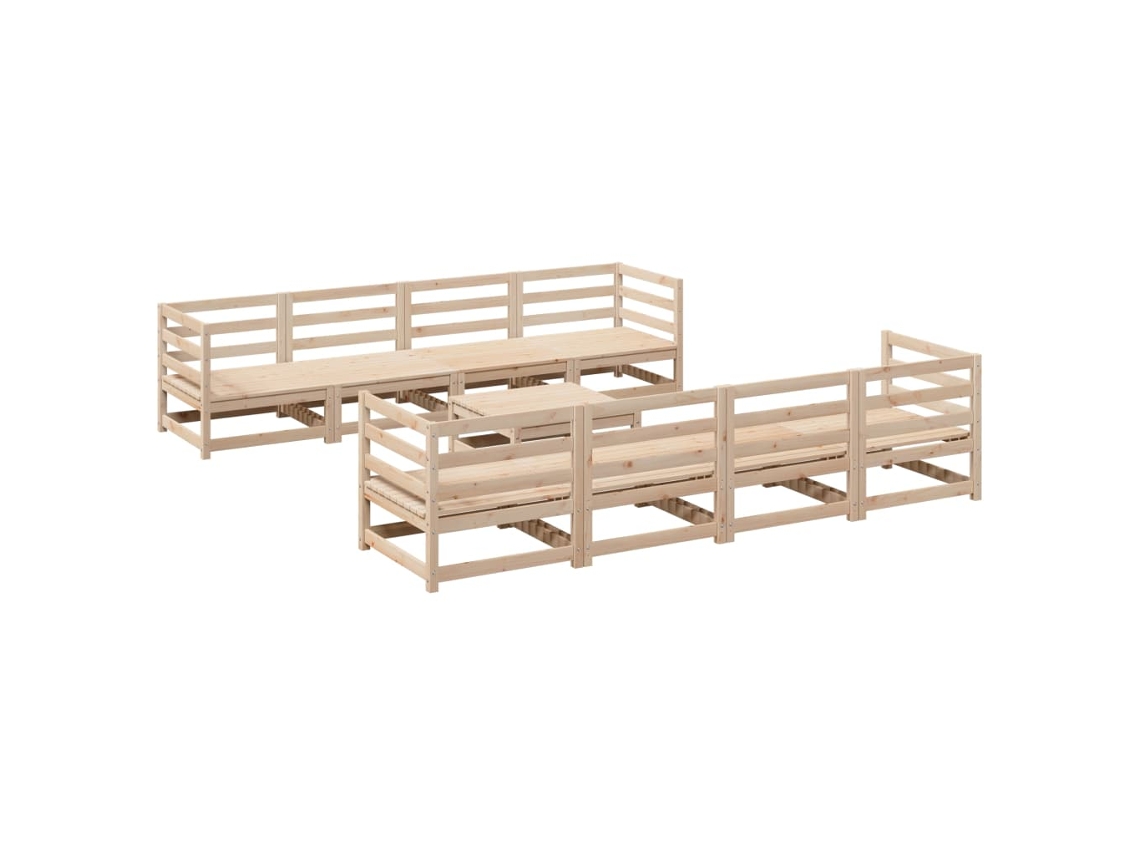 Maison Exclusive - Juego De Sofás De Jardín 9 Pzas Madera Maciza De Pino
