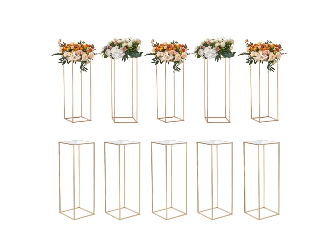 Juego de Soportes y Columnas Doradas para Decoración y Eventos Tekmaquinas