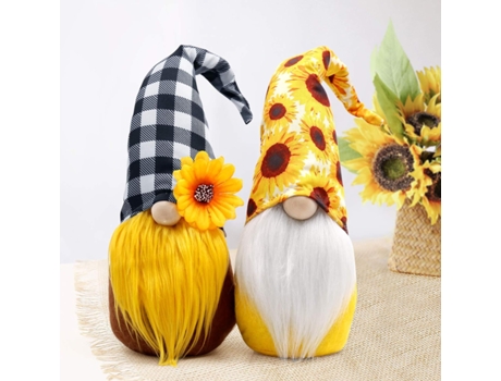 Conjunto de Adornos de Navidad ZMDECQNA Gnomo Jardín Girasol Uds Otoño Grateful Buffalo Plaid Granja Bandeja Escalonada Rústico Adornos Multicolor ...