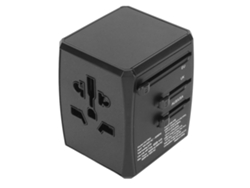 Adaptador De Viaje Universal Con Puertos Usb-c Y Usb 8a, Cargador De Pared Internacional, Negro.