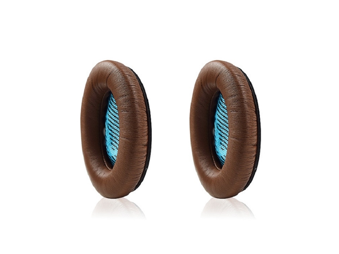 Almohadillas de espuma suave para auriculares Bose QC35II, color piel de oveja marrón.