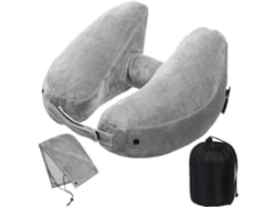 Travesseiro De Viagem Inflável Em Formato De U Com Capuz, Suporte Portátil Para O Pescoço Para Viagens De Avião E Carro.
