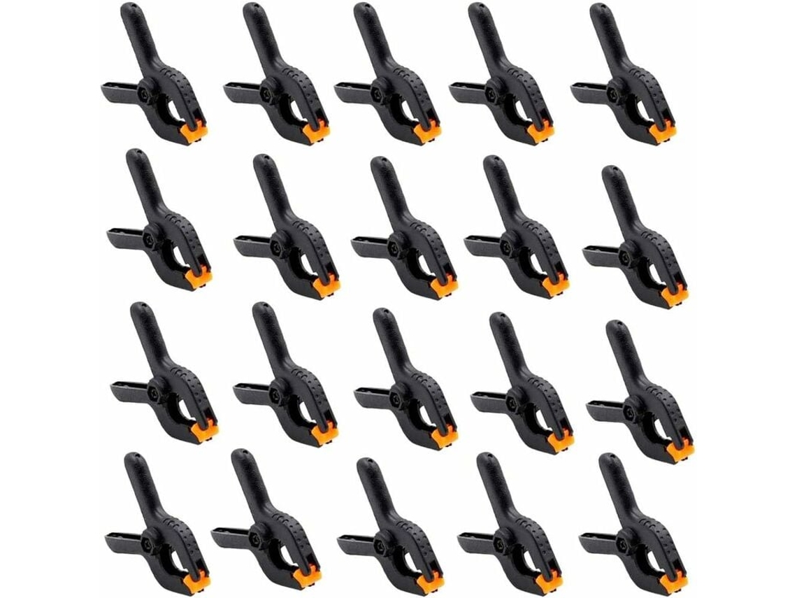 20 mini abrazaderas de resorte de 65 mm para bricolaje, fotografía, estudio, fondos, manualidades, jardín y terraza.