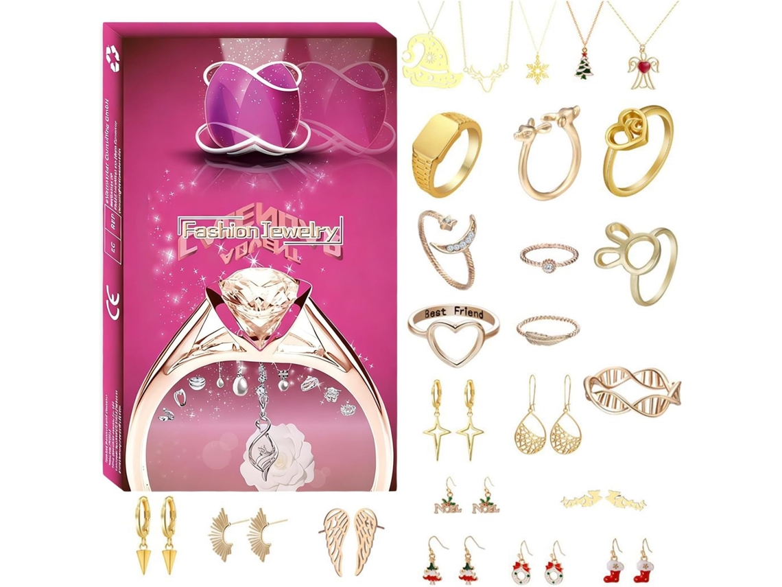 Joyería De Adviento De Navidad 2025 - 24 Días De Joyería Para La Muñeca - Collar De Calendario De Adviento De