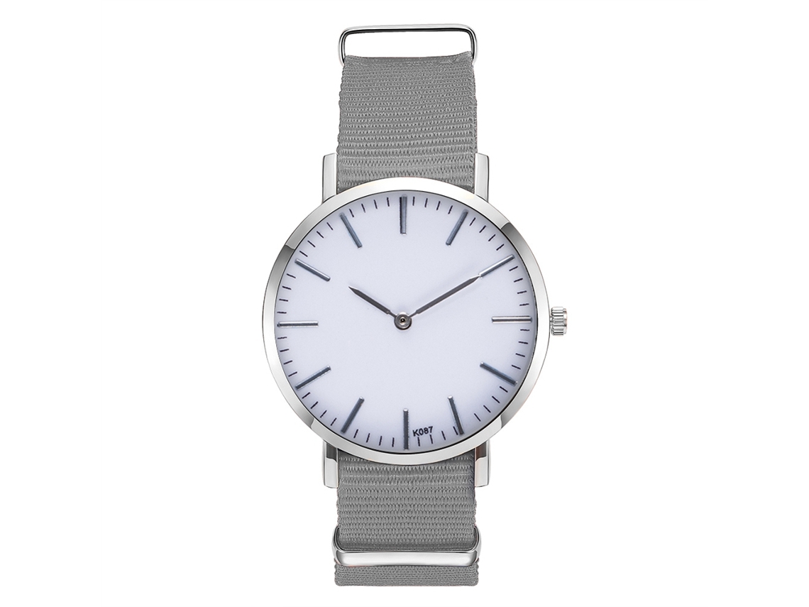 Reloj De Pulsera Hombre De Moda Casual Con Correa De Nailon Cuarzo Gris