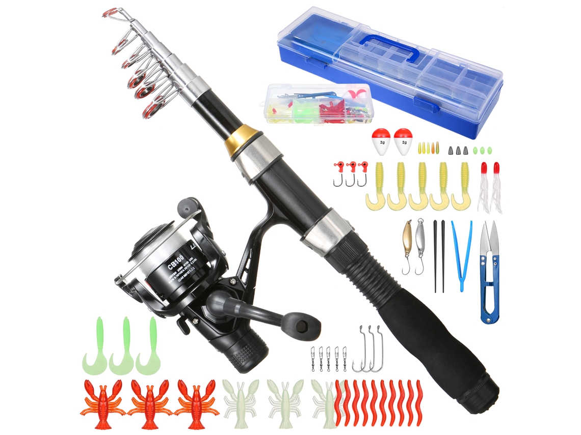 2026rebe-kit De Caña De Pesca Telescópica 1.5m/1.7m Con Carrete Spinning Para Agua Dulce Y Salada, Accesorios Incluidos