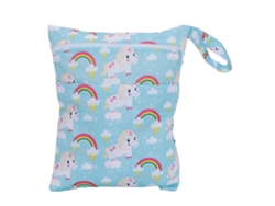 Bolso Cambiador Portátil Con Dos Cremalleras Para Uso En Seco Y Mojado, Estampado De Dibujos Animados.
