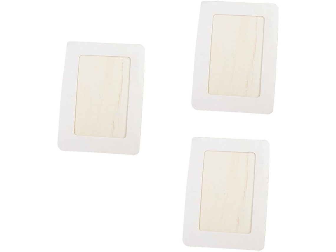 Juego De 3 Marcos De Fotos De Estructura Sólida En Madera Beige Con Diseño Creativo Para Dibujos De Niños Y Niñas.