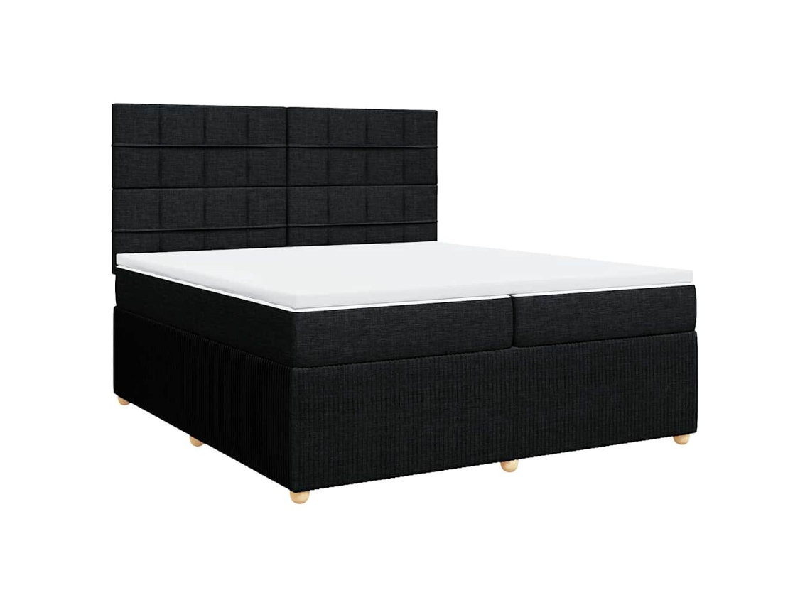 Maison Exclusive - Cama Box Spring Con Colchón Tela Negro 200x200 Cm