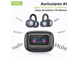 Auriculares Bluetooth con pantalla LCD, traductor de IA, ganchos para la oreja inalámbricos y cancelación de ruido. Mdug (negro)