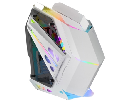 Caja Gaming RGB XXL ATX MARS GAMING MC-TITAN Doble Tira LED Iluminación Frontal ARGB Hub Blanco