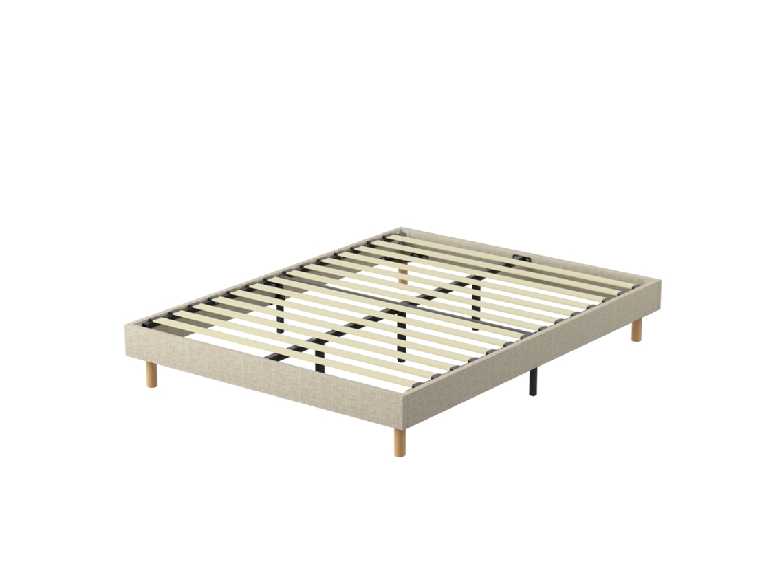 Sommier Tapizado 140x200 Cm, 14 Listones, 9 Patas Hauteur Du Cadre 29 Cm