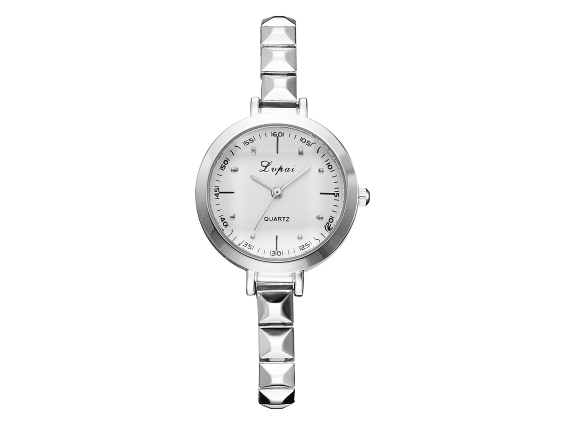 Reloj Analógico Para Mujer Con Elegante Correa De Aleación Y Movimiento De Cuarzo Delgado (plateado + Blanco).