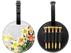 Bolsa para Tees de Golfe Bright Lilies, Preta Fácil de Transportar e Mais Eficiente para Jogar Golfe.