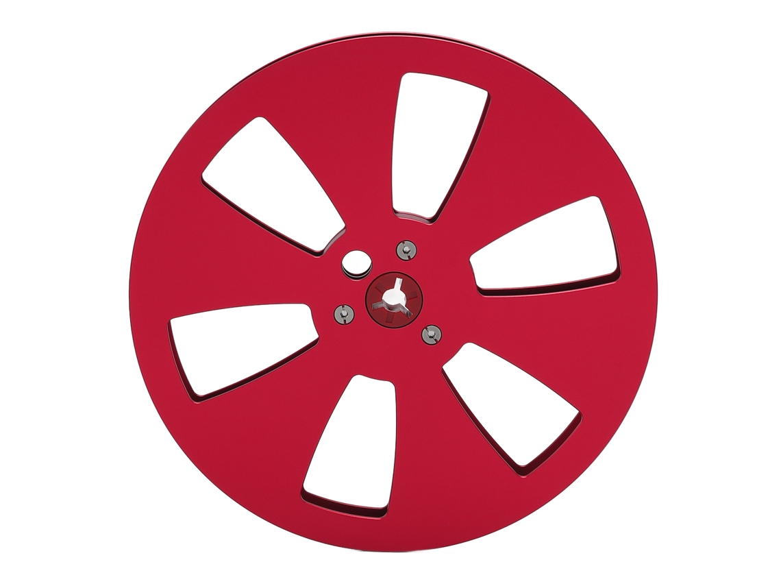 Carrete De Cinta Vacío De Aleación De Aluminio De 1/4" Y 7 Pulgadas Con 6 Orificios Para Máquina De Grabado Teac, Color Rojo.