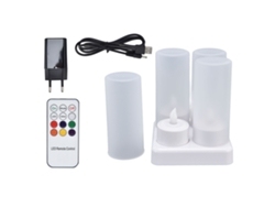 2026-velas Led Sin Llama Recargables Con Control Remoto Y Base De Carga, Luces De Tealight Coloridas Para Fiestas (100-240v)