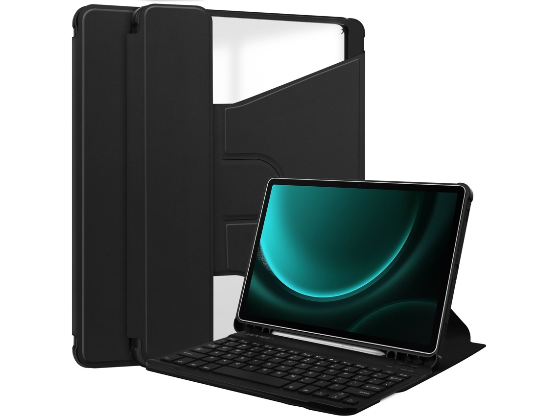 Funda con teclado Bluetooth para Samsung Galaxy Tab S9 Plus de 12,4 pulgadas, color negro Gertiz