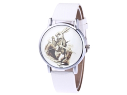 Reloj De Cuarzo Unisex Para Hombre Y Mujer Con Correa De Cuero Pu Casual Blanco