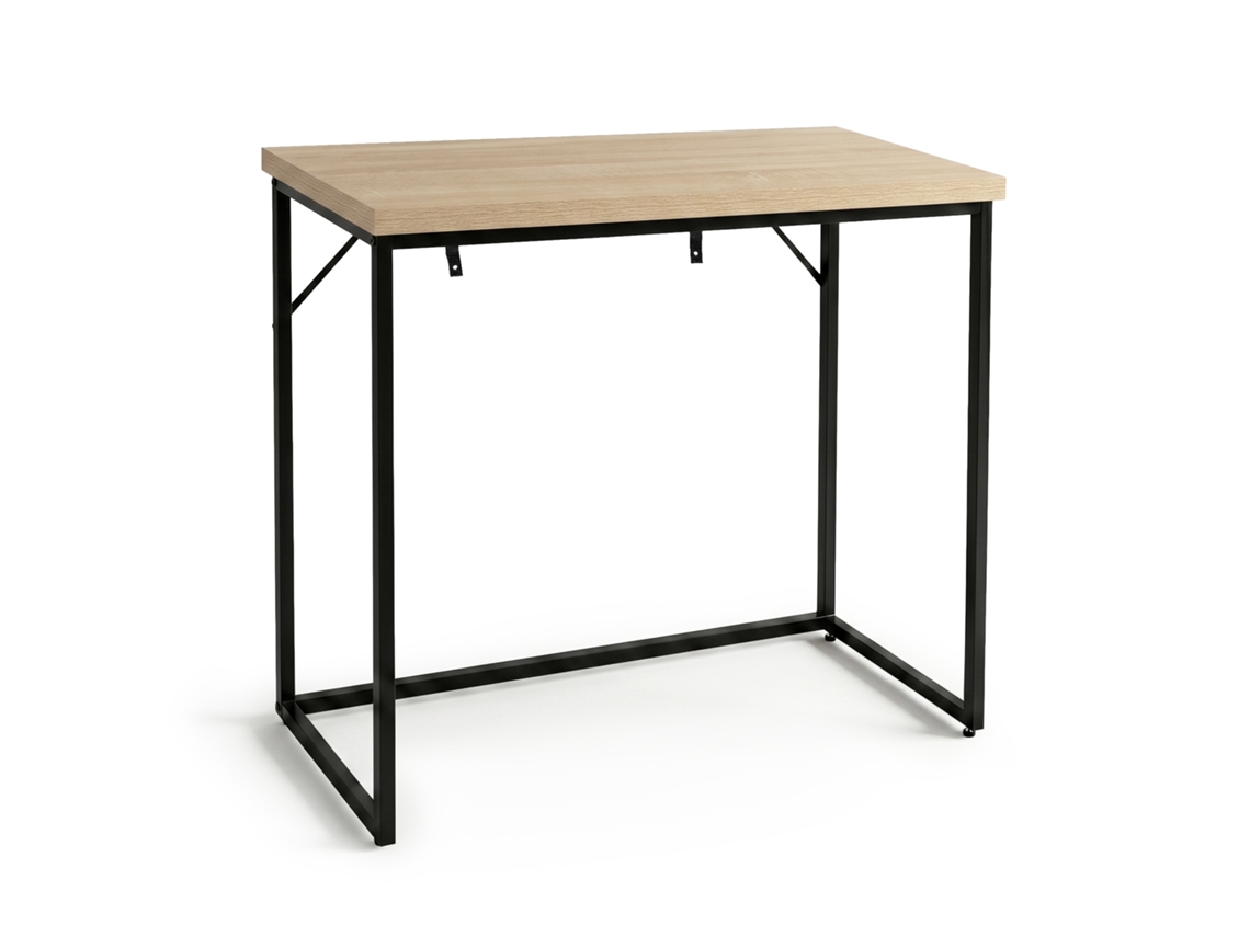 Mesa Consola Estilo Loft Origo 90 Cm Carvalho Sonoma Pernas Pretas