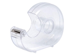 Dispensador de cinta de mesa para uso manual, fabricado en plástico transparente, ligero, portátil y recargable para cinta de 19 mm (3/4"), el paquete incluye