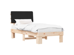 Maison Exclusive - Estructura De Cama Con Cabecera Tapizada Negro 80 X 200 Cm
