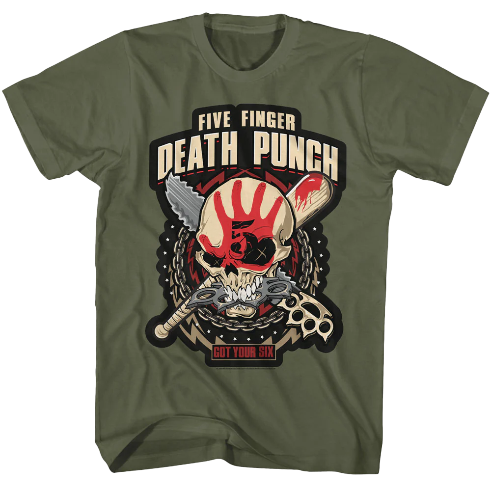 Five Finger Death Punch Got Your Six T-shirt Unisex Rockinstone Size:m