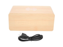 Minialtavoz despertador multifuncional de madera, 2000 mAh, inalámbrico, Bluetooth, estéreo (amarillo, Woo Yunzii)