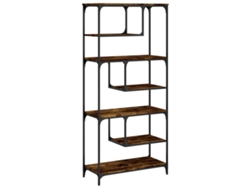 Maison Exclusive - Estantería Madera De Ingeniería Roble Ahumado 81x36x176 Cm