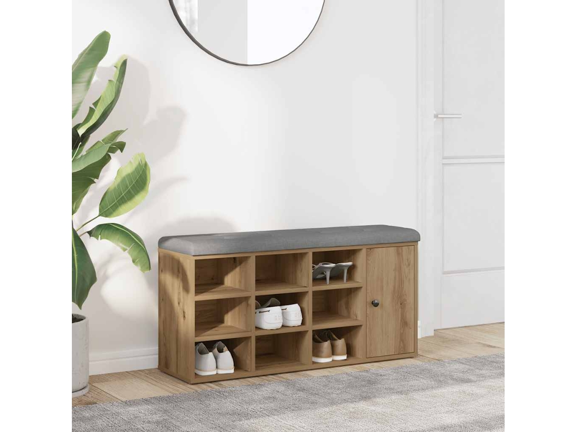 Banco Interior | Banco Zapatero Madera De Ingeniería Roble Artesanal 102x32x50cm
