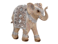 Figura Elefante Marrón de Resina 16*8*18cm Figura de Elefante BY SIGRIS