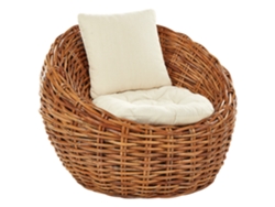 Silla de jardín BELIANI Lerici de Ratán Natural 97x55x80