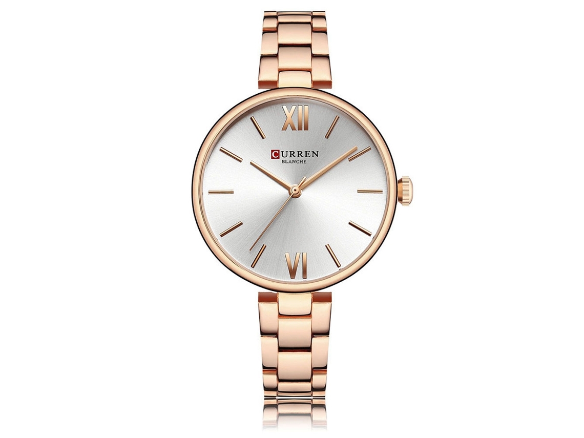 Reloj De Pulsera De Cuarzo Para Mujer, Resistente Al Agua, De Acero Inoxidable, Color Oro Rosa Y Blanco.