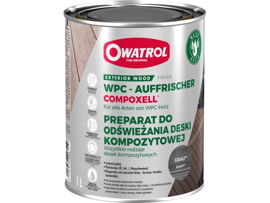 Acabado Protector Madera Compoxell Gris 1 Lt