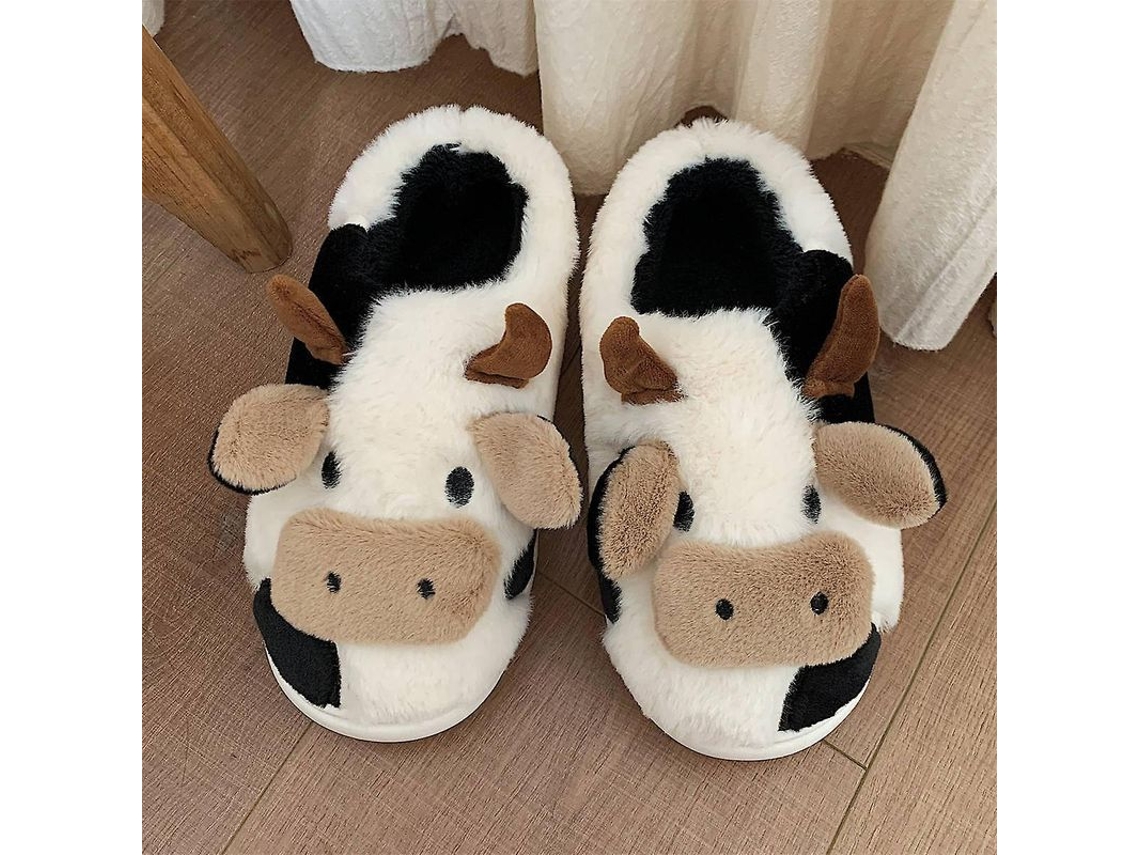 2026-zapatillas De Casa Mujer Invierno Suaves Cálidas Antideslizantes De Lana Con Estampado Animal Cute Corazón Talla Verdadera