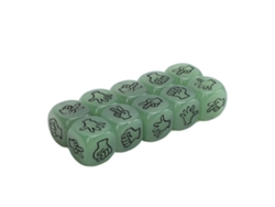 2026-10pcs Dados De Piedra Papel Tijera Luminosos Ligero 6 Caras Para Juegos De Mesa Verde