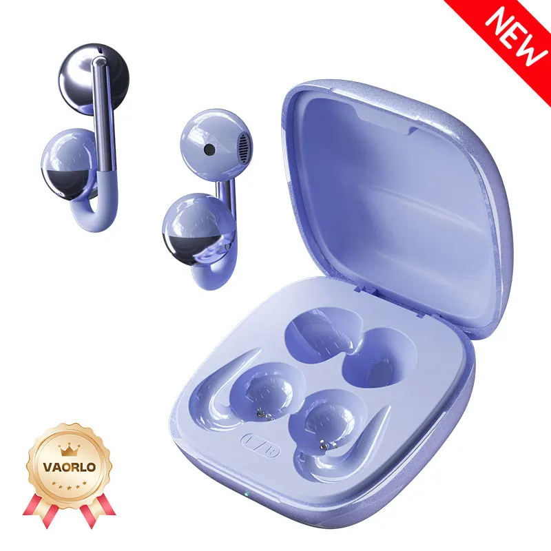 Auriculares Inalámbricos Bluetooth 6.0 Con Gancho Para La Oreja (morados), Calidad De Sonido Hifi, Controles Táctiles