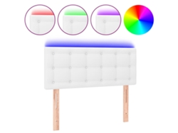 Cabecero Con Led VIDAXL Blanco Cuero artificial (100x5x88 cm)