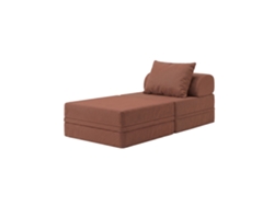Sofá Modular 1 Lugar + Puff Convertible  Liso Terracota