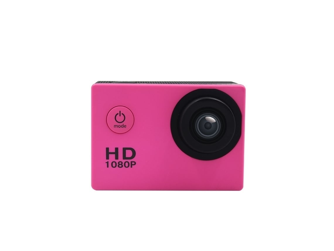 Cámara digital de acción, cámara de vídeo digital resistente al agua, HD, rosa oscuro, Ushion
