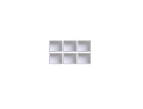 Vacío completo / mitad blanco mitad de bandejas de pintura de acuarela de plástico cuadrícula paletas de artistas de mitad de bandeja - 6 piezas6 P...