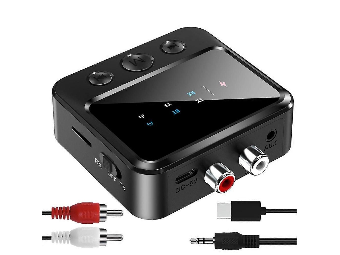 Adaptador transmisor y receptor de audio Bluetooth 5.4 2 en 1 con dos transmisores y dos receptores (uno a dos).
